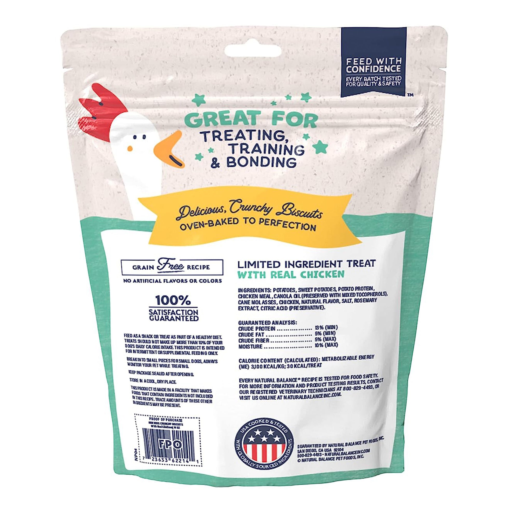 Natural Balance Pet Foods L.I.T. Original Biscuits Dog Treats Chicken & Sweet Potato, 14 oz, Natural Balance