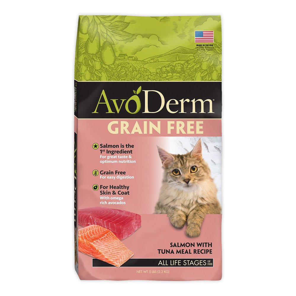 AvoDerm Natural Grain Free Salmon with Tuna Meal Dry Cat Food 5-lb, AvoDerm