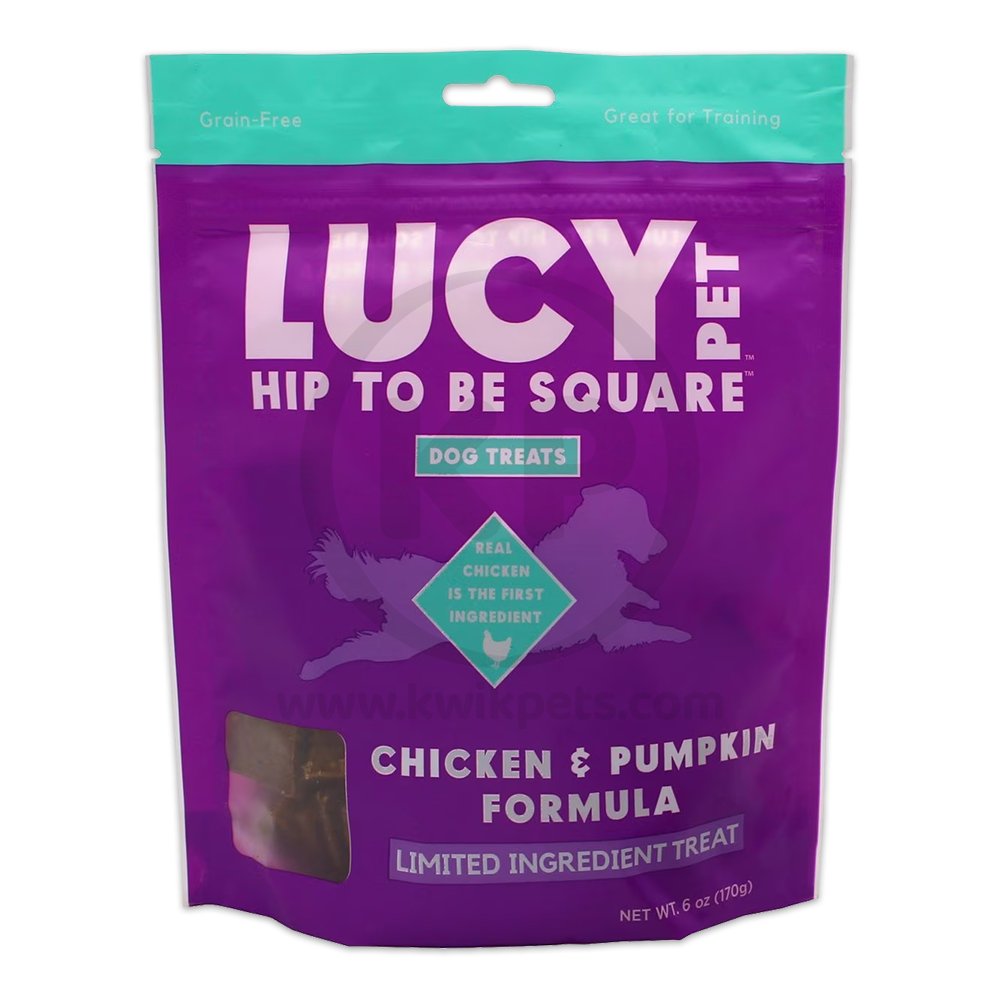 Lucy Pet Products Hip to Be Square Chicken & Pumpkin Dog Treats 6-oz, Lucy Pet