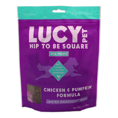 Lucy Pet Products Hip to Be Square Chicken & Pumpkin Dog Treats 6-oz, Lucy Pet