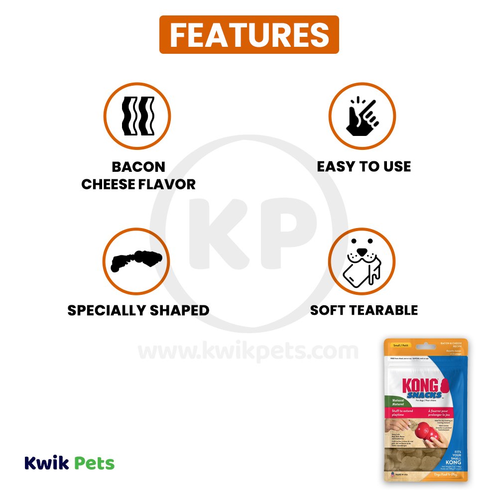 KONG Stuff'N Snacks Dog Treats Bacon & Cheese Small 8-oz