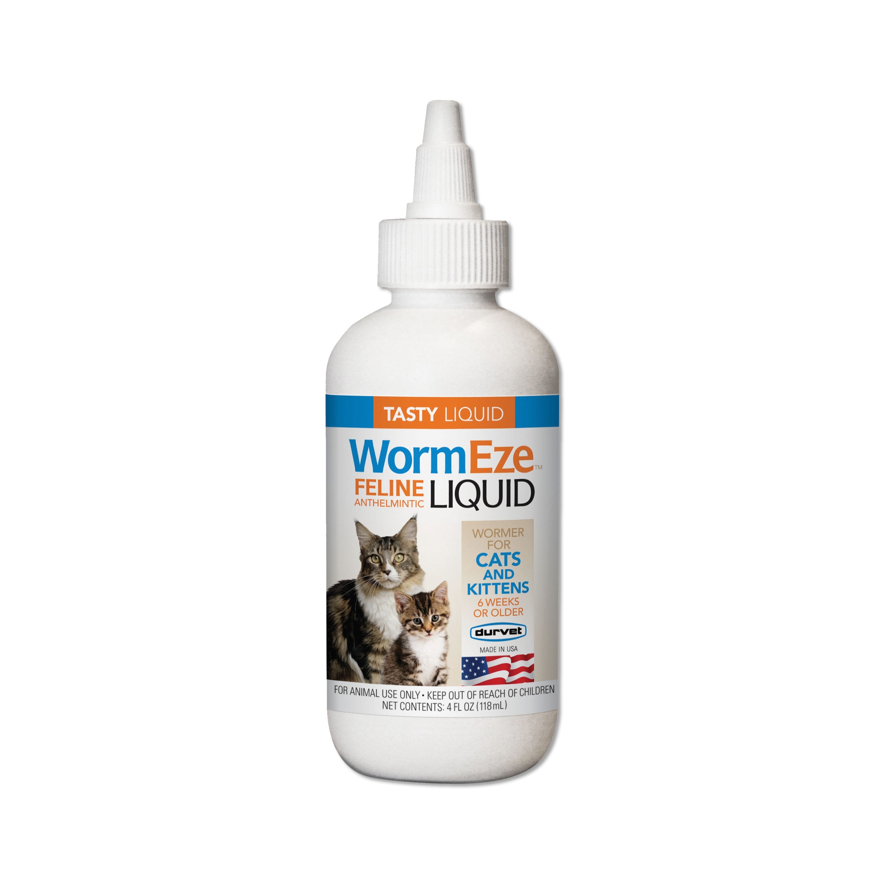 Durvet WormEze Cat and Kitten Dewormer - Liquid 4 fl oz, Durvet