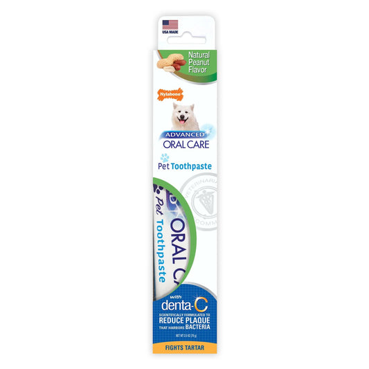 Nylabone Advanced Oral Care Natural Toothpaste Peanut Flavor, 2.5 oz, Nylabone