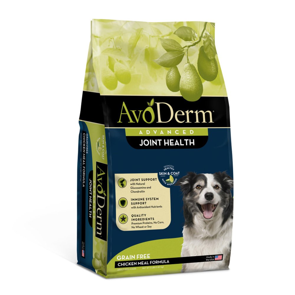 AvoDerm Natural Advanced Joint Health Chicken Meal Formula - Grain Free Adult Dry Dog Food 4 lb, AvoDerm