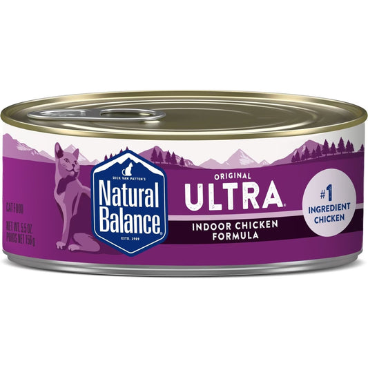 Natural Balance Pet Foods Ultra Premium Indoor Wet Cat Food Chicken, 5.5 oz