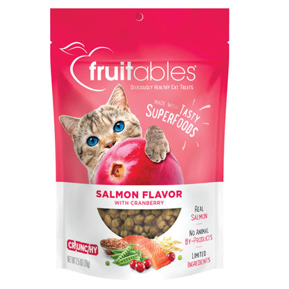 Fruitables Limited Ingredient Crunchy Cat Treats Salmon w/Cranberry, 2.5-oz, Fruitables