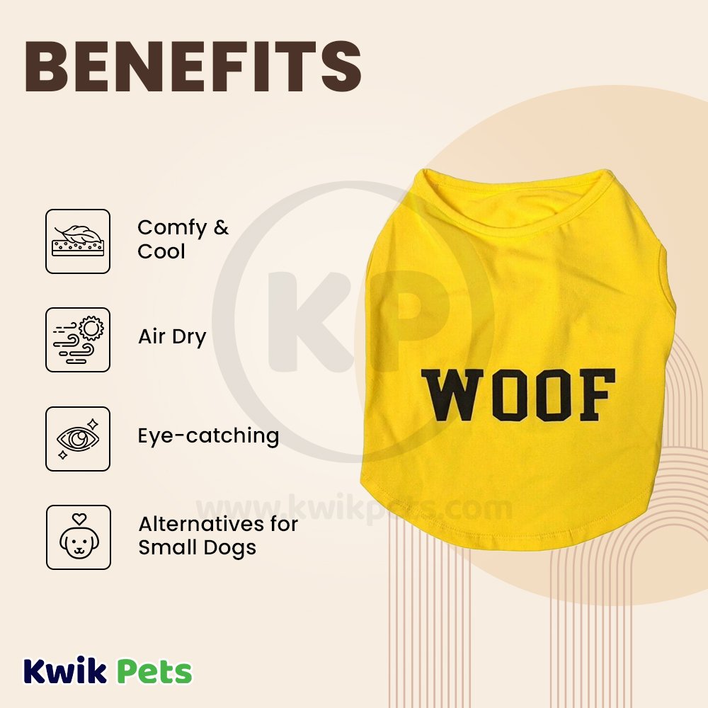 Fashion Pet Cosmo Woof Tee Yellow, XS, Fashion Pet