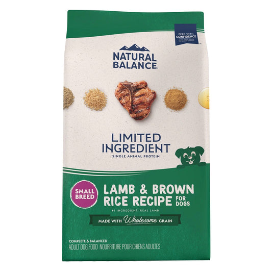 Natural Balance Pet Foods L.I.D. Small Breed Bites Dry Dog Food Lamb & Brown Rice, 4 lb, Natural Balance