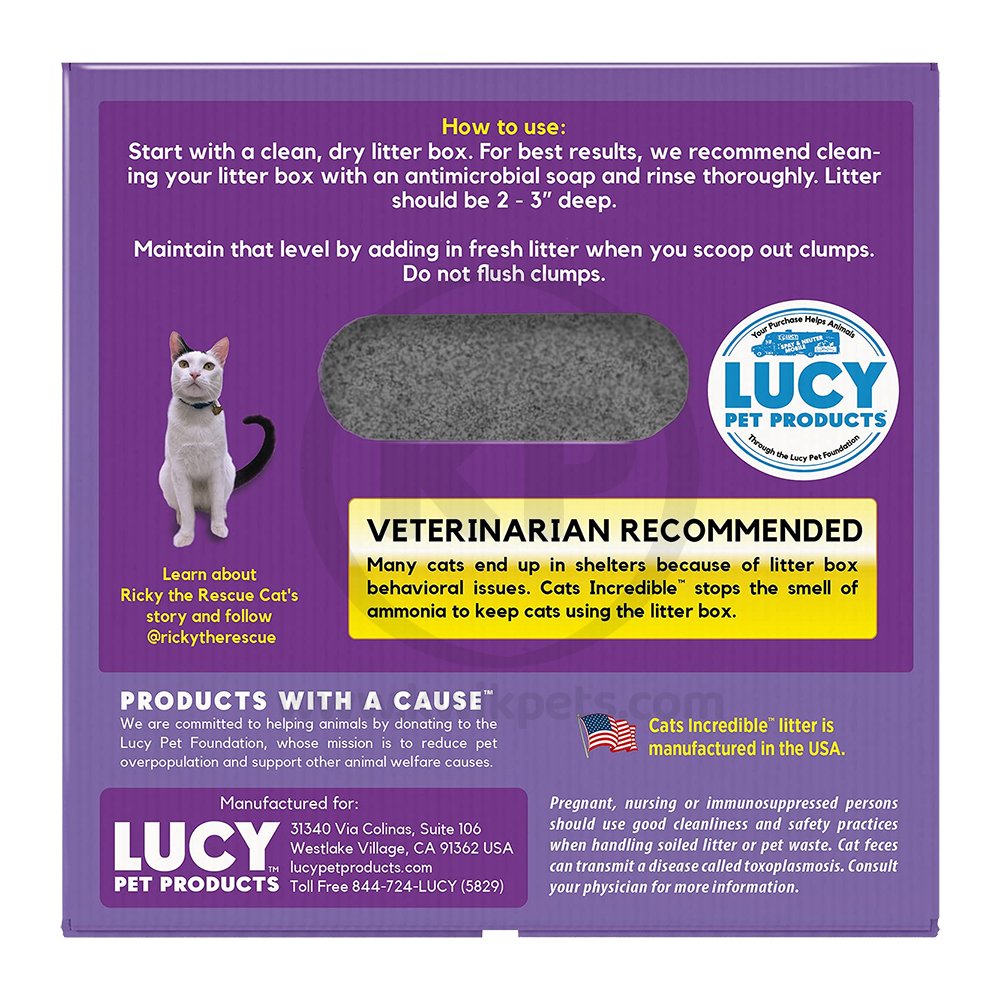 Lucy Pet Products Cats Incredible Clumping Cat Litter Lavender Scent, 18 lb
