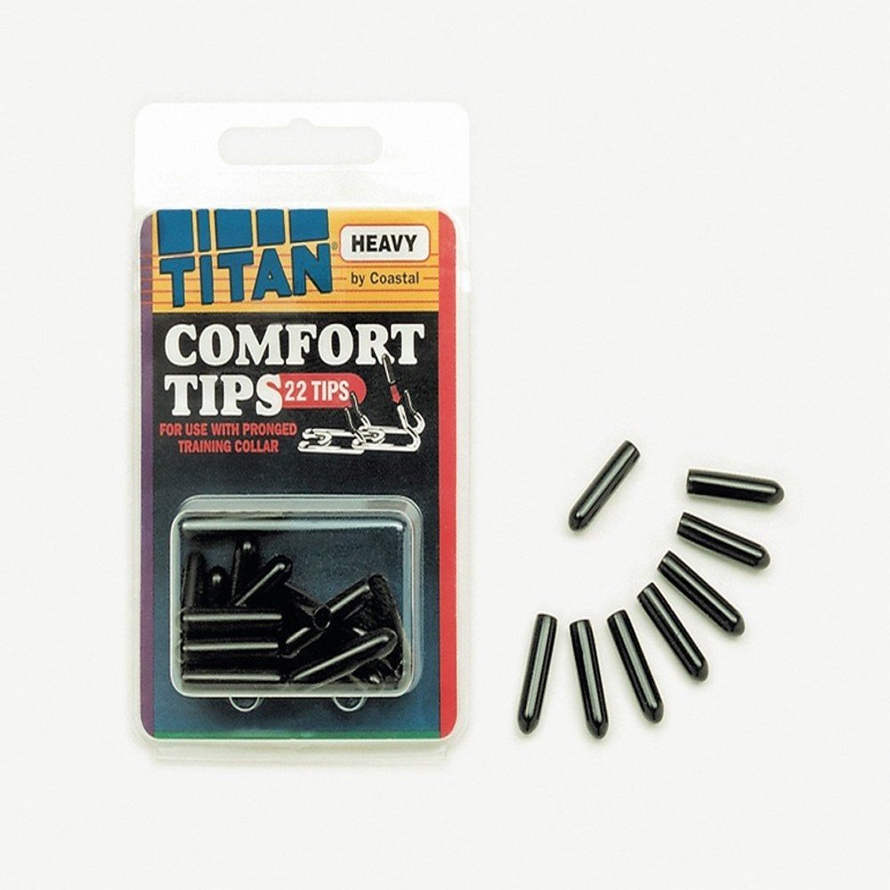 Coastal Titan Vinyl Comfort Tips for Prong Training Dog Collar Black 2MM, Coastal Pet