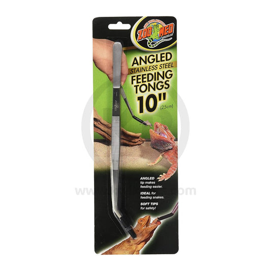 Zoo Med Angled Stainless Steel Feeding Tongs 10in
