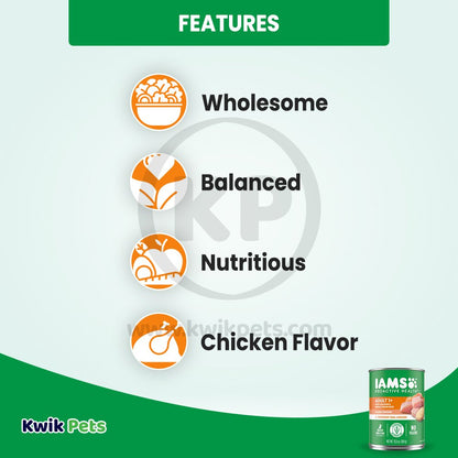 IAMS Proactive Health Paté Adult Wet Dog Food Pate w/Chicken & Rice, 13.2-oz