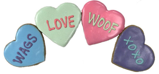Pawsitively Gourmet ConversationHearts Dog Cookies Sweet Potato, 4 ct, Pawsitively