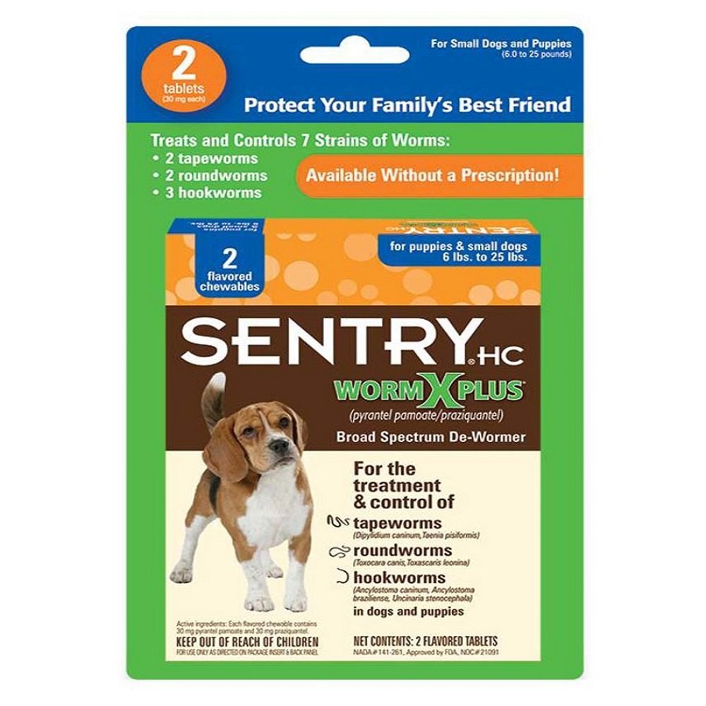 Sentry Worm X Plus 7 Way De-wormer For Small Dogs 2 Count, Sentry