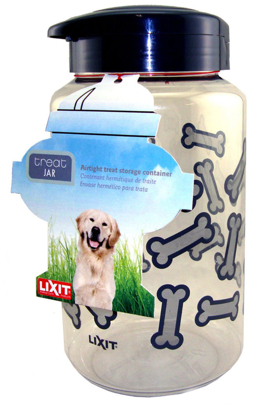 Lixit Dog Treat Jar Container Grey/Clear, LG
