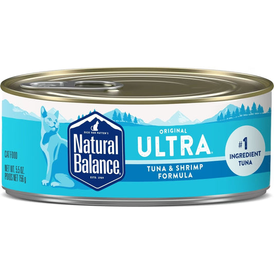 Natural Balance Pet Foods Ultra Premium Wet Cat Food Tuna with Shrimp, 5.5 oz