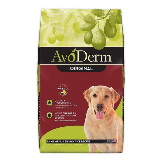 AvoDerm Natural Original Lamb Meal & Brown Rice Recipe Dry Dog Food, 26 lb, AvoDerm