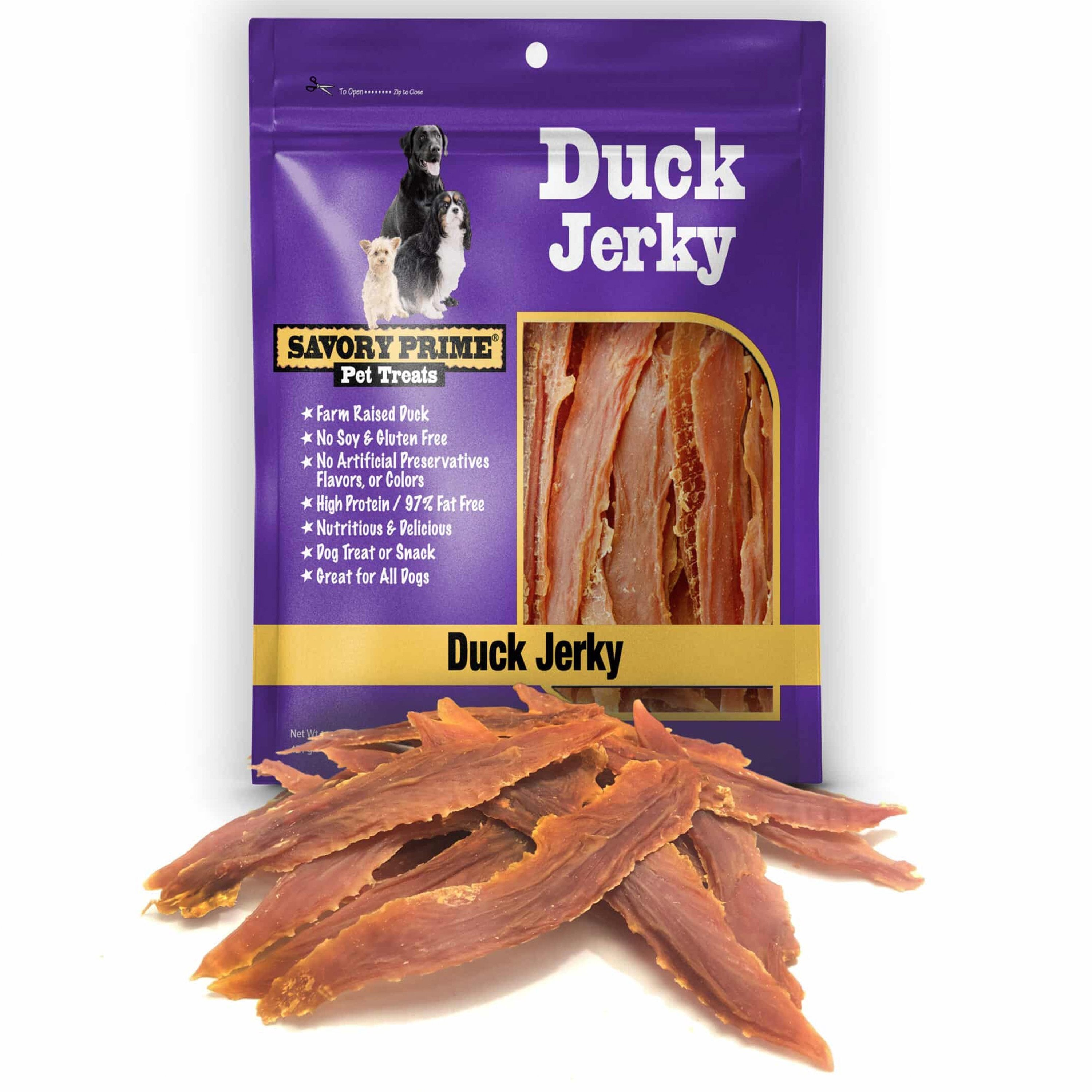 Savory-Prime-Natural-Duck-Jerky-Dog-Treat-4-oz-Image