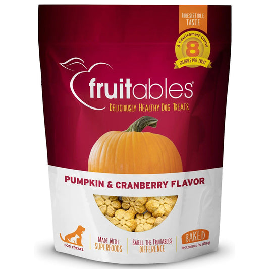 Fruitables Pumpkin & Cranberry Crunchy Baked Dog Treats 7-oz