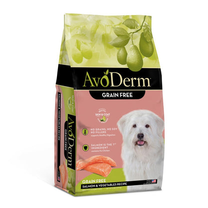 AvoDerm Natural Grain Free Salmon and Vegetables Recipe All Life Stages Dry Dog Food 4 lb, AvoDerm