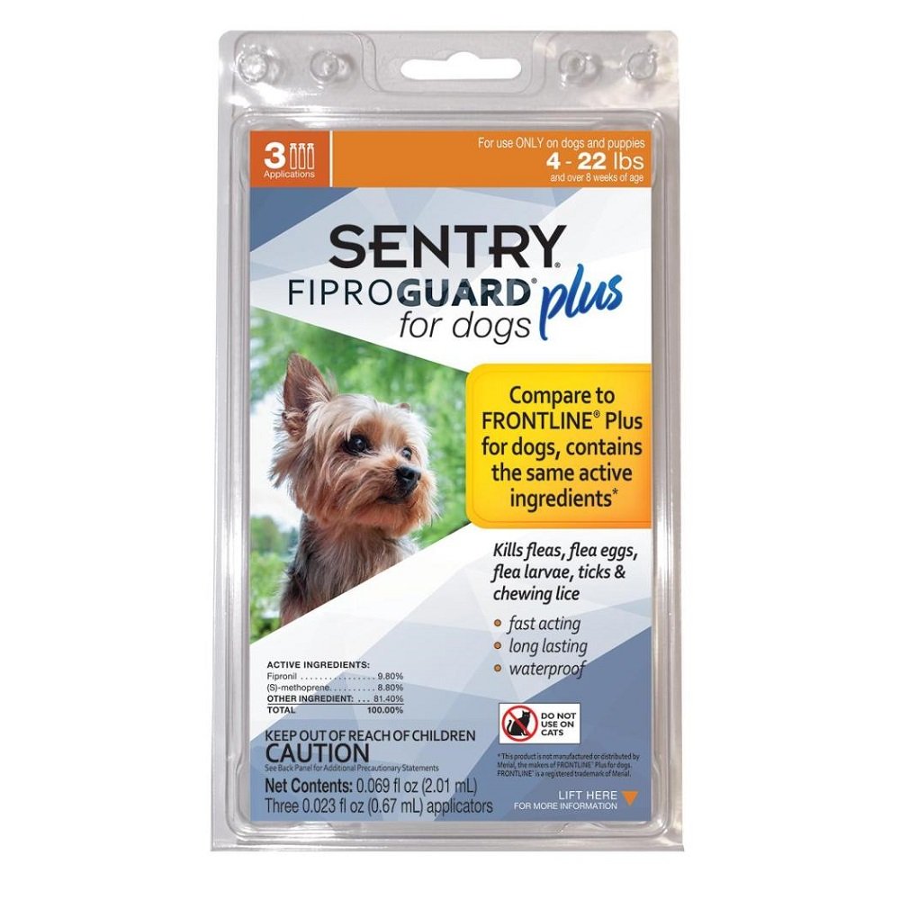Sentry Fiproguard Plus Dog Flea & Tick Spot-on 4-22 Lb, 3 Pk, Sentry