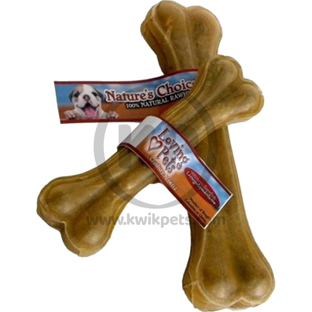 Loving Pets Pressed Rawhide Bone Dog Treat 8 in
