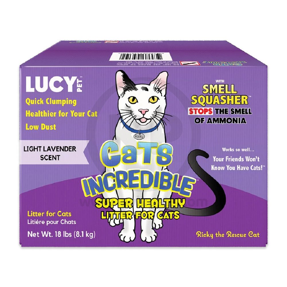 Lucy Pet Products Cats Incredible Clumping Cat Litter Lavender Scent, 18 lb