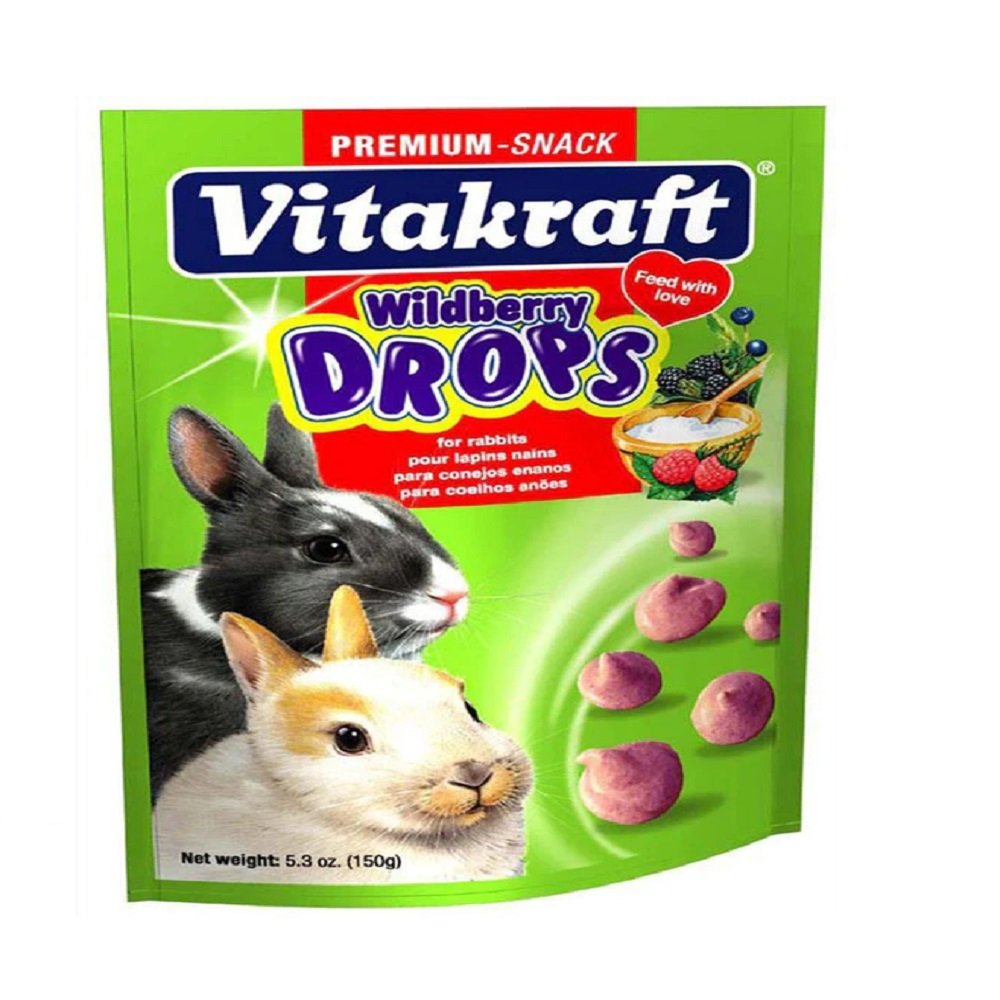 Vitakraft Drops with Wild berry Treat for Rabbit 5.3 oz, Vitakraft