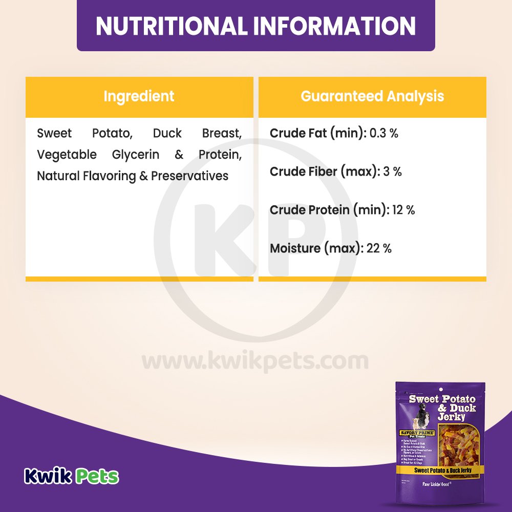 Nutritional-Information-Of-Savory-Prime-Natural-Sweet-Potato-&-Duck-Jerky-Dog-Treats-16-oz