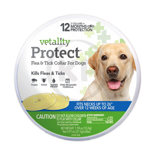 Vetality Protect Flea & Tick Dog Collar, 2 pk