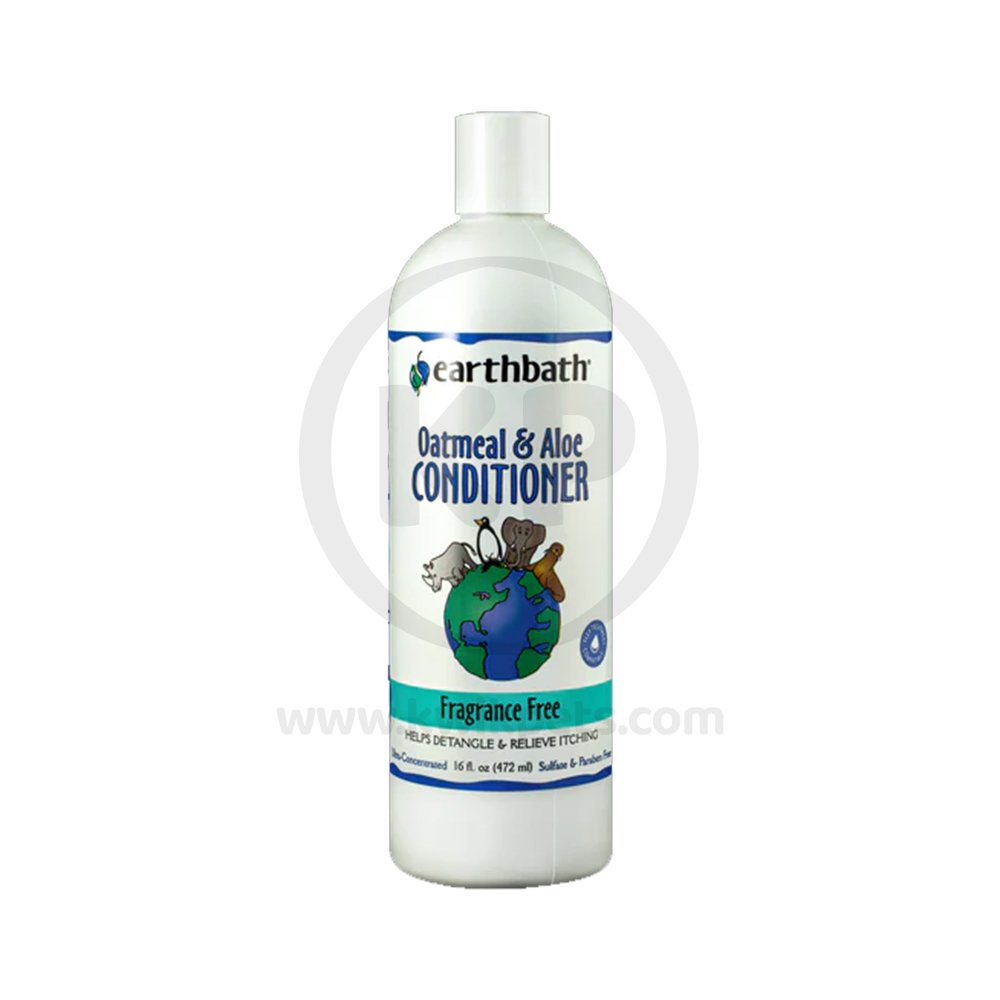 earthbath® Oatmeal & Aloe Conditioner, Fragrance Free, Helps Relieve Itchy Dry Skin, Made in USA, 16 oz, Earthbath