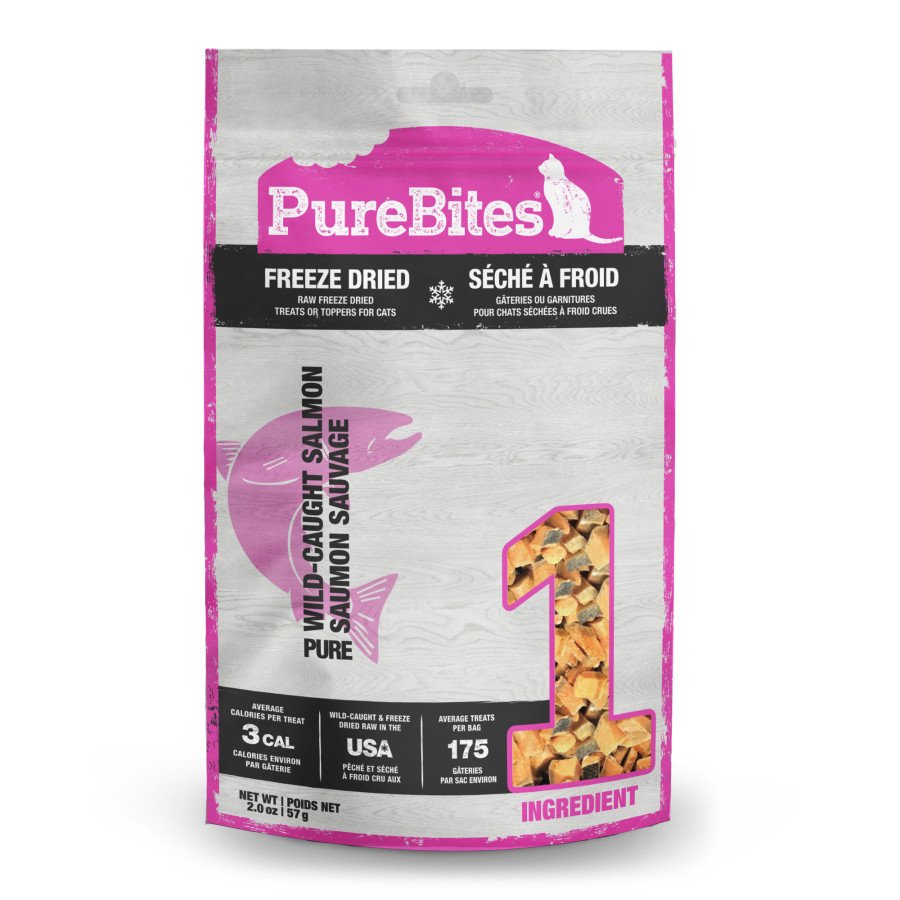 PureBites Freeze Dried Pure Cat Treats Wild-Caught Salmon, 2 oz, PureBites