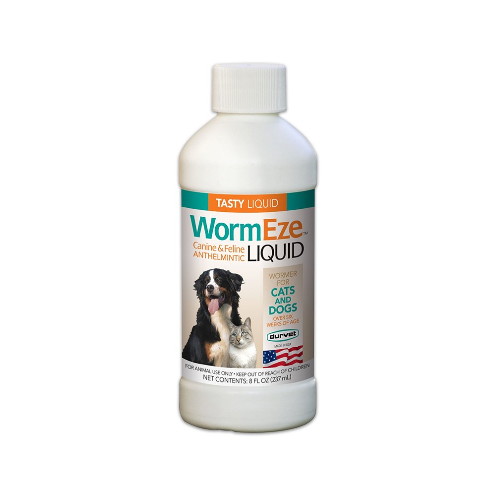 Durvet Wormeze Dewormer Liquid for Dog & Cat Liquid 8oz, Durvet