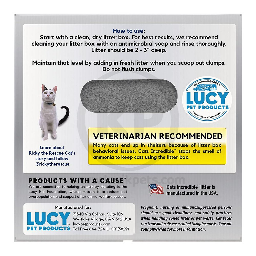 Lucy Pet Products Cats Incredible Clumping Cat Litter Unscented, 18 lb, Lucy Pet