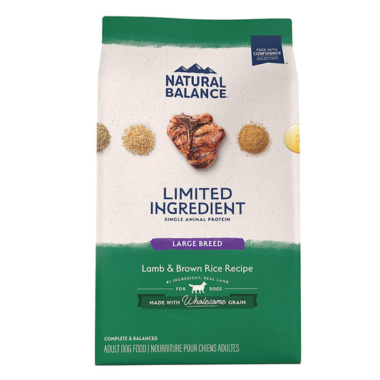 Natural Balance Pet Foods L.I.D. Large Breed Bites Dry Dog Food Lamb & Brown Rice 26 lb, Natural Balance