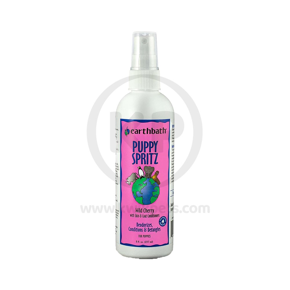 earthbath® Puppy Spritz, Wild Cherry with Skin & Coat Conditioners, Made in USA, 8 oz pump spray, Earthbath