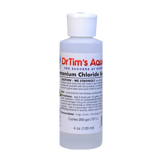 DrTim's Aquatics Ammonium Chloride for fishless cycling 4oz for 2,500 gallons, Dr. Tim's Aquatics