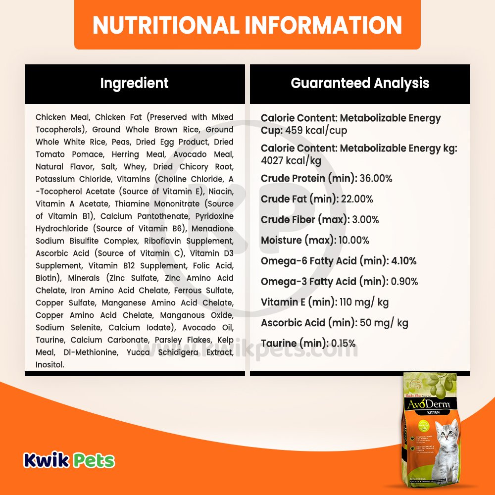 AvoDerm Natural Chicken & Herring Meal Formula Kitten Dry Cat Food, 6-lb, AvoDerm