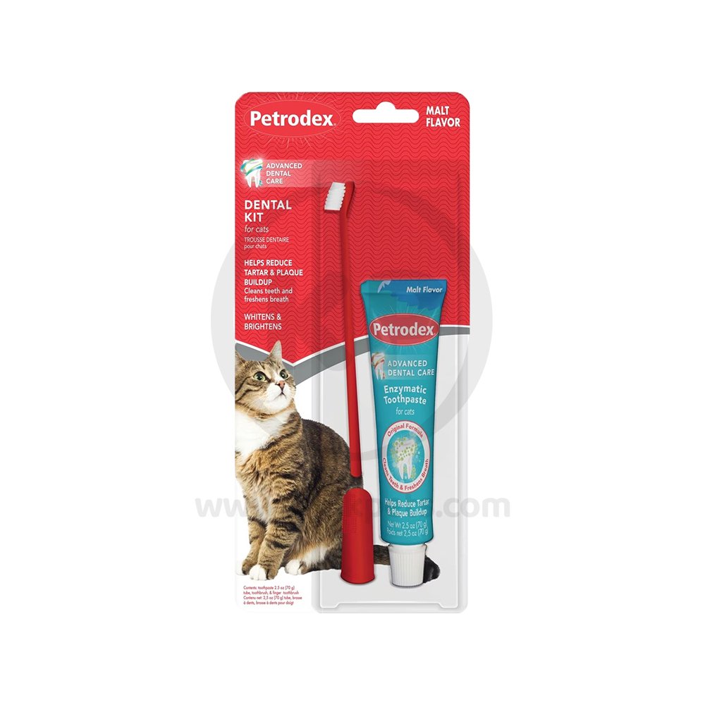 Sentry Petrodex Dental Care Kit for Cats with Malt Toothpaste 2.5-oz