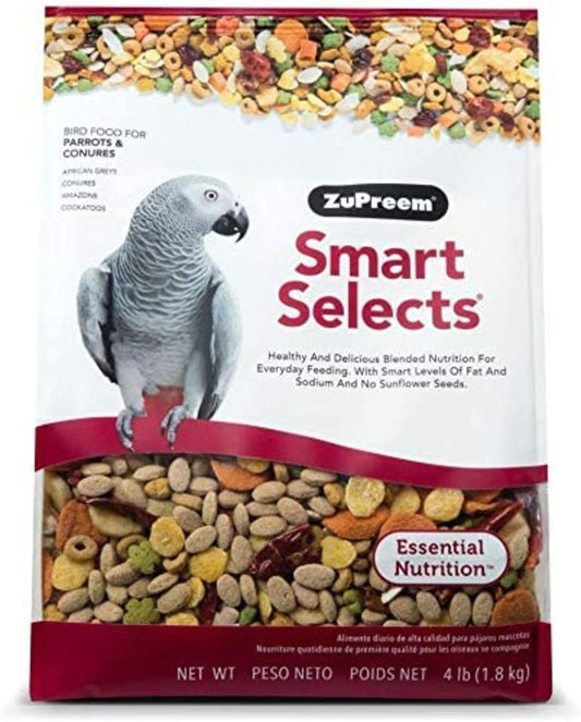 ZuPreem Smart Selects Bird Food Parrots & Conures, 4-lb, ZuPreem