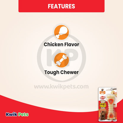 Nylabone Power Chew Knuckle Bone & Pop-In Treat Toy Combo Chicken  Pop-In, Medium/Wolf - Up To 35 lb, Nylabone