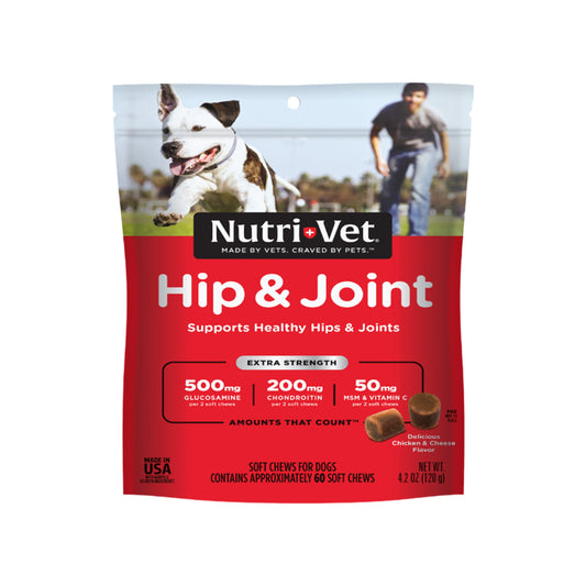 Nutri-Vet Hip & Joint Extra Strength Soft Chews For Dogs, 4.2 oz, 60 ct