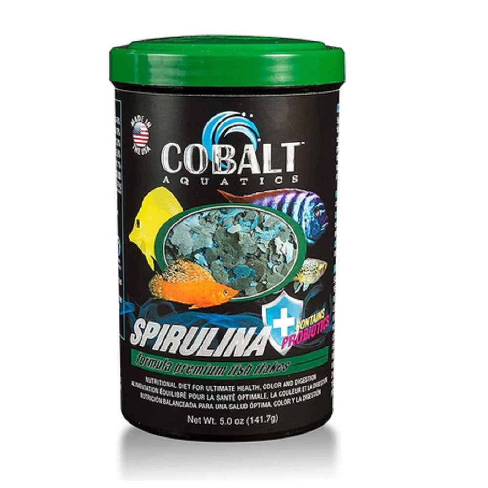 Cobalt Spirulina Premium Flakes Fish Food 5oz, Cobalt