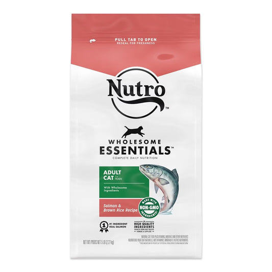 Nutro Products Wholesome Essentials Adult Dry Cat Food Salmon & Brown Rice, 5-lb, Nutro