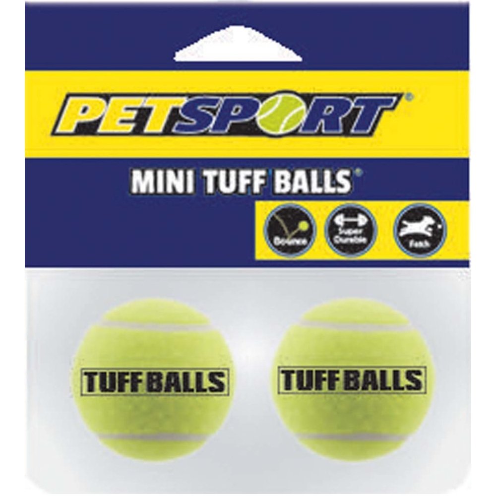 Petsport USA Tuff Ball Dog toy Yellow 2 pk, 1.5 in, Petsport