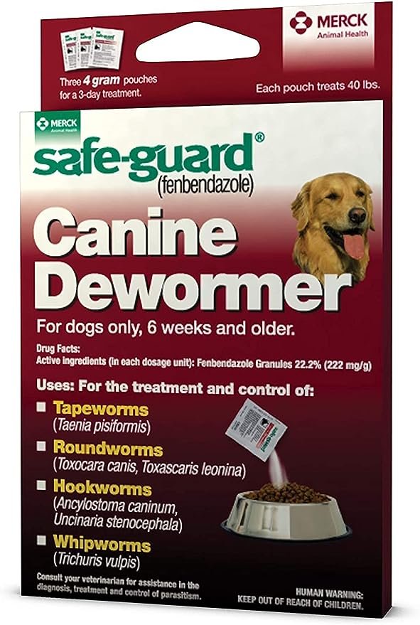 Safe Guard Canine Dewormer for Dogs, 4gm pouch, Safe-Guard