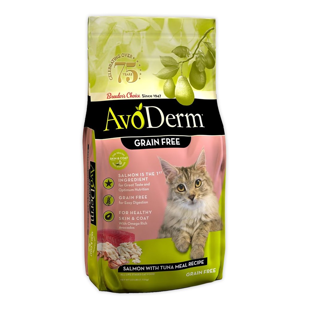 AvoDerm Natural Grain Free Salmon with Tuna Meal Dry Cat Food, 2.5-lb, AvoDerm