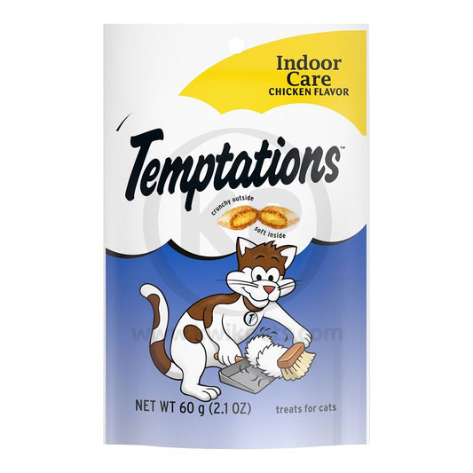 Temptations Hairball Control Crunchy & Soft Adult Cat Treats Chicken, 2.1-oz, Temptations