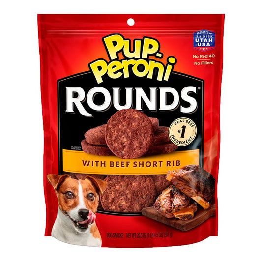Pup-Peroni Rounds Dog Treats Beef Short Rib, 20.5 oz, Pup-Peroni