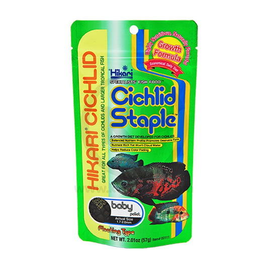 Hikari USA Cichlid Staple Baby Pellets Fish Food 2-oz Baby